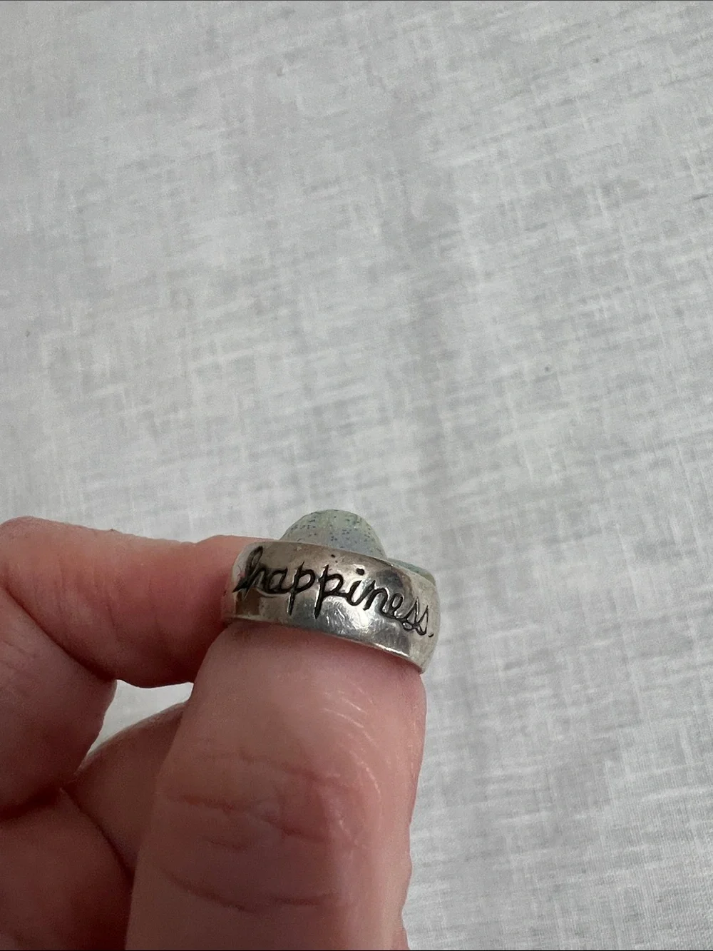 🌞 Engraved 925 Sterling Silver 'Health Wealth Happiness' Ring
